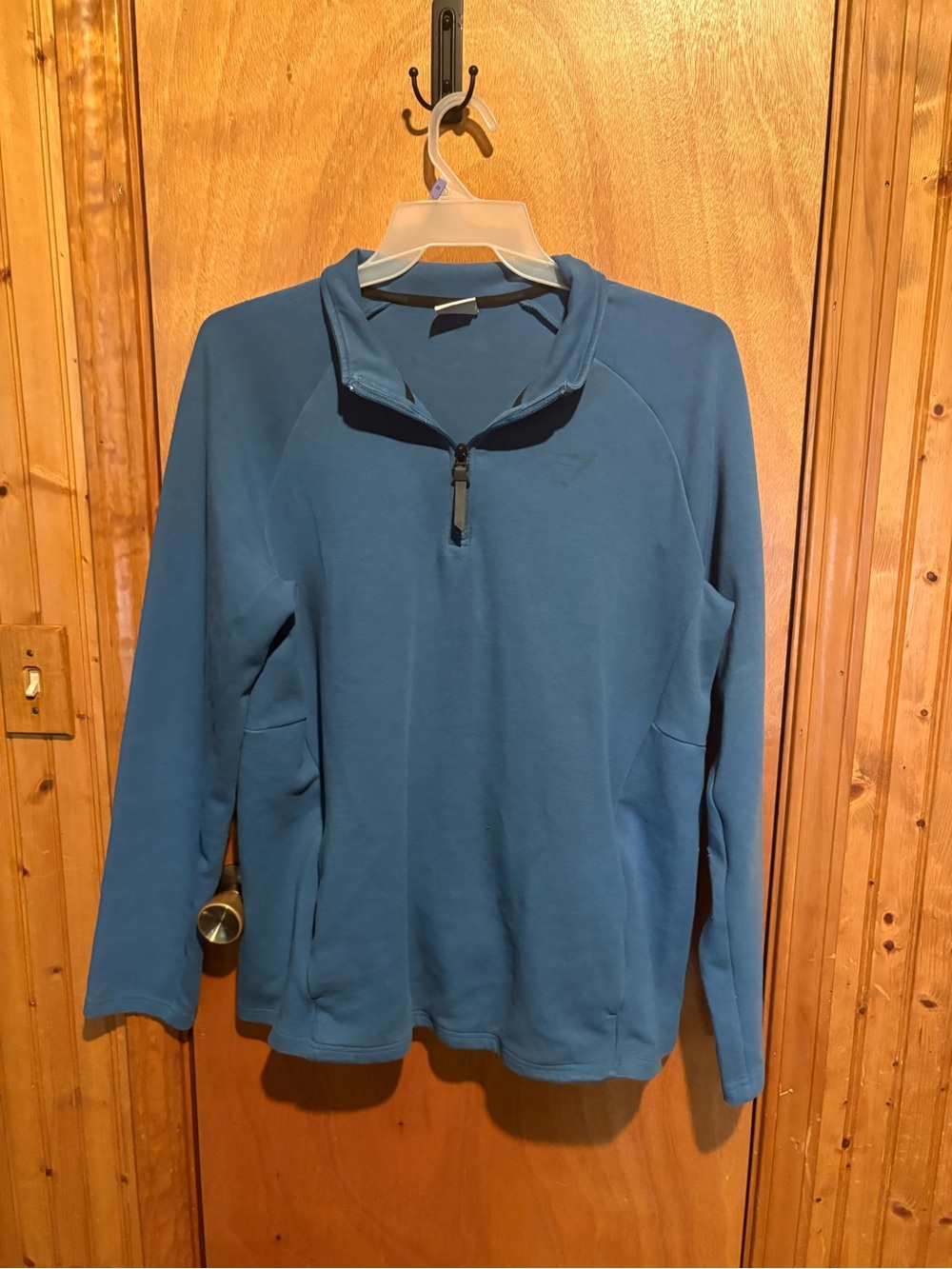 GYMSHARK Men's Blue Half-Zip Sweater Pullover With Pockets